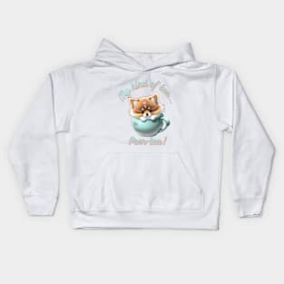 Cute Pomeranian Dog Sitting in Tea Cup Kids Hoodie